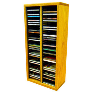 Library 456 Cd Wood Storage Cabinet 24 Drawer Cherry