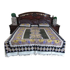 Mogul Interior - Indian Bedding Bed Cover Cotton India Inspired Print Bedspread Cushion Covers - Quilts And Quilt Sets