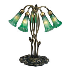 Meyda Lighting 16.5"H Green Pond Lily 5 Light Accent Lamp