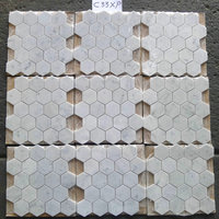 Carrara White Venato Marble 3" Hexagon Mosaic Wall Floor Tile Polished, 1 sheet