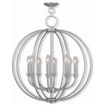 Livex Lighting - Livex Lighting 4668-91 Milania - 8 Light Chandelier in Milania Style - 28 Inches - Milania 8 Light Chan Brushed NickelUL: Suitable for damp locations Energy Star Qualified: n/a ADA Certified: n/a  *Number of Lights: 8-*Wattage:60w Candelabra Base bulb(s) *Bulb Included:No *Bulb Type:Candelabra Base *Finish Type:Brushed Nickel