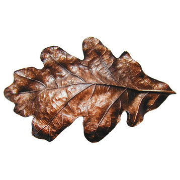 Oak Leaf Bin Pull, Antique Copper