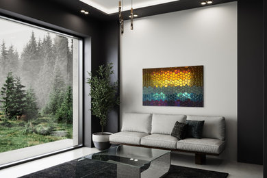 Trendy living room photo in Los Angeles
