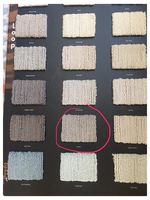Greige paint color paired with grey carpet?