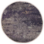 Bareen's Designer Rugs - Modern Abstract Skinner Grey/Green Wool & Silk Round, 7'11 x 8'0 - Modern contemporary hand knotted rug made with luxurious wool is a refreshing addition to your decor. Mesmerizing Intricacy and delicate design showcases a brilliant assortment of colors with a soothing sheen making this rug a breathtaking addition to any decor. Breathtaking intricate design with mesmerizing Intricacy with pleasing color palette will enumerate another dimension to your decor.