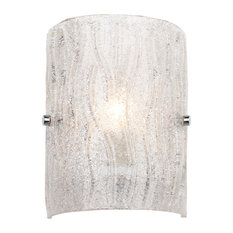 Brilliance 1-Light Bath Wall Sconce, Chrome Finish With Bright Ice Glass