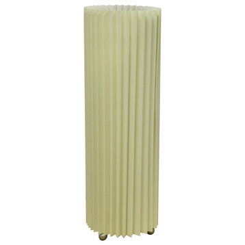 16.5" Tartan Folded Table Lamp, Ivory