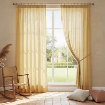 Sheer Curtains in Banana Yellow