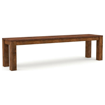 Bowery Hill Rustic Solid Wood Dining Bench in Natural Tone Finish