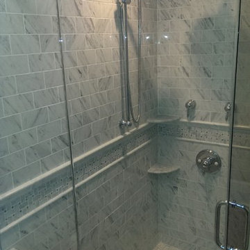 Wynnewood Carrera marble shower