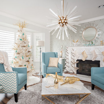 Glam Master Bathroom & Living Room - Steveston Home