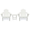 Marina Poly Outdoor Patio Adirondack Chair and Table Set, White