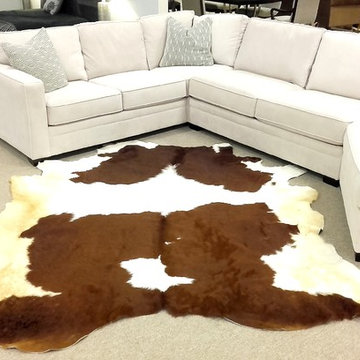 Luxury Premium Cowhide Rug / 6'7" x 7'3" / Handmade / Imported from Europe
