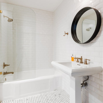 Classic White Guest Bathroom Remodels in Highland Park