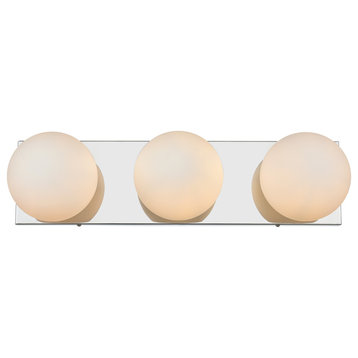Living District Jaylin 3-Light Chrome & Frosted White Bath Sconce
