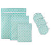 DII Modern Fabric Lattice Set C Mesh Laundry Bag in Aqua Blue (Set of 6)