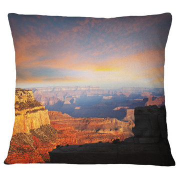Beautiful View of Grand Canyon Landscape Wall Throw Pillow, 18"x18"