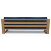 Brixton X Lounge Sofa, Wire Brushed Natural Teak, Canvas Navy