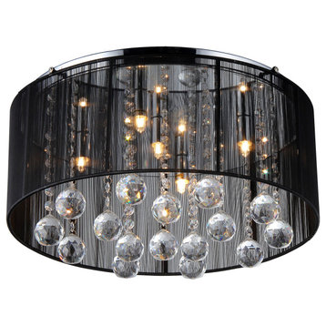 Warehouse of Tiffany's RL5072 Crystal 18", 5 Light, Indoor, Black Finish