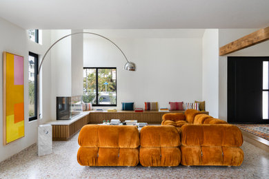Living room - 1950s living room idea in Orange County