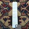 4'3"x5'7" Ivory Super Kazak Pure Wool Geometric Design Handmade Rug
