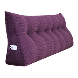 WOWMAX - Bed Wedge Pillow Backrest Headboard Cushion Daybed Pillow Reading Wedge Purple, 71x20x8 - Bed Pillows