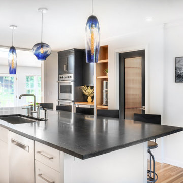 High-Contrast Retro Industrial Navy Kitchen, Fairfield