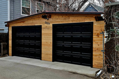 Inspiration for a mid-sized detached two-car carport remodel in Denver