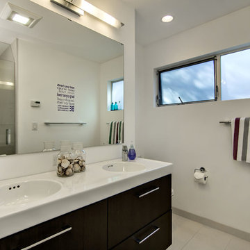 Floating Vanity in Shared Bathroom