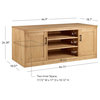 Rustic TV Stand, Shaker Style Cabinet Doors & Center Open Shelves, Matte Maple