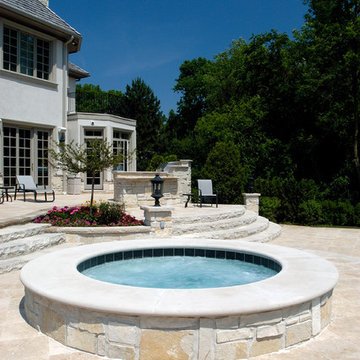 Swimming Pool with Separate Elevated Hot Tub