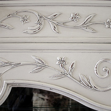 Vintage Painted French Style Display Armoire