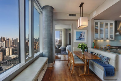 Example of a transitional kitchen design in New York