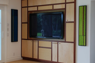 Example of a trendy living room design in Miami