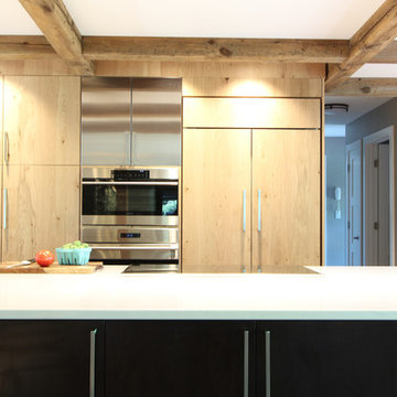 42" Subzero Refrigerator with Panels and Flush Inset Installation