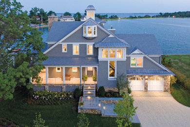 Transitional exterior home idea in New York