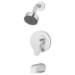 Symmons Industries - Identity Single Tub/Shower Faucet Trim, Lever Diverter, 1.5 gpm, Chrome - Part of the Symmons Identity Collection, this complete tub and shower trim kit consists of a tub spout, showerhead, shower arm, escutcheon, ADA compliant shower lever handle, and integral diverter handle to switch from tub to shower right at the valve. The single mode showerhead is WaterSense certified and has a low flow rate of 1.5 GPM, conserving water and saving you money on your water bill without affecting the shower's performance. Like all Symmons products, this Identity tub and shower trim kit is backed by a limited lifetime consumer warranty and 10 year commercial warranty.