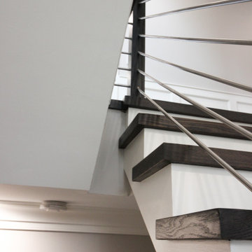 Project #72 | Modern Staircase with Horizontal Steel Rod Railing
