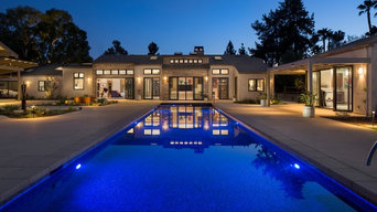 House and Swimming Pool at Twilight