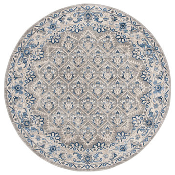 Safavieh Brentwood Collection BNT869 Rug, Light Grey/Blue, 6'7" Round