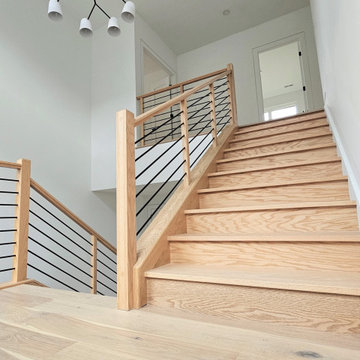 Project #108 | Red Oak Staircase in Light-Filled Space