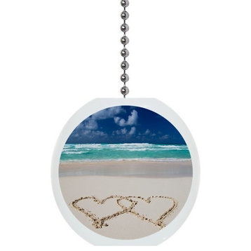 Beach with Hearts #2 Ceiling Fan Pull