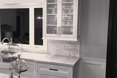 Example of a transitional kitchen design in Toronto