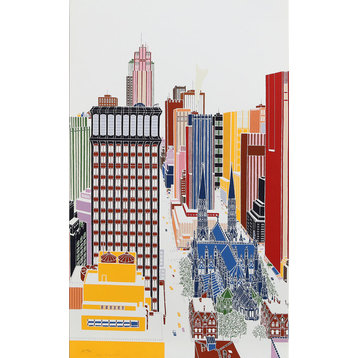 Mori Shizume "New York Skyline 5" Silkscreen