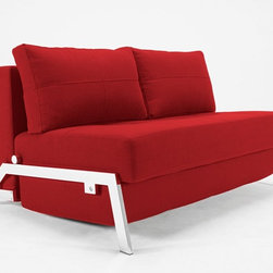"Innovation USA" Cubed Deluxe Sofa Bed in Basic Red - Sleeper Sofas