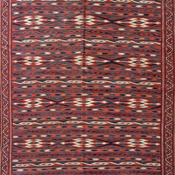 Antique Persian Turkeman Kilim 4'6 X 8'5 - Area Rugs