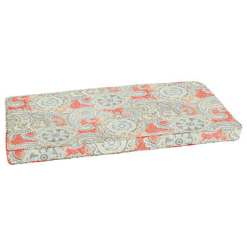 Outdoor Corded Bench Cushion, Traditional Paisley