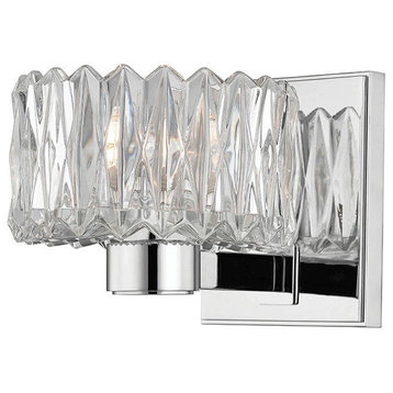 Anson 1-Light Bath and Vanity With Clear Glass, Polished Chrome
