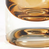 Classic Large Thick Art Glass Cylinder Vase  Round Amber Brown Clear 12.5"
