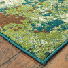 Dahlia Abstract Distressed Blue/ Green Area Rug, 9'10"x12'10"